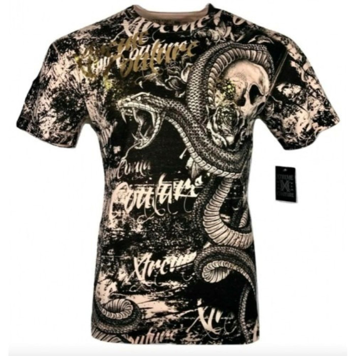 Футболка Xtreme Couture by Affliction Men T-shirt Blacktooth Skull Tattoo Biker, 3XL