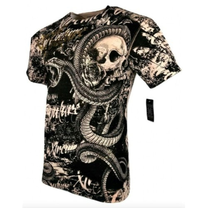 Футболка Xtreme Couture by Affliction Men T-shirt Blacktooth Skull Tattoo Biker, 3XL