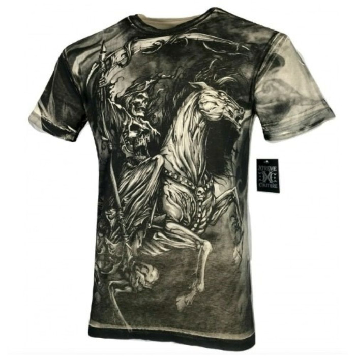 Футболка Xtreme Couture by Affliction Men T-shirt Dark Horse Skulls Tattoo Biker, 3XL