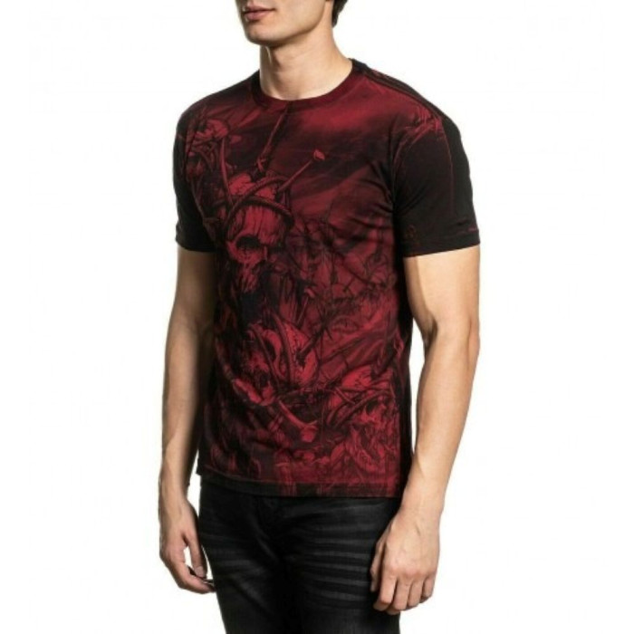 Футболка Xtreme Couture by Affliction T-shirt Headhunter Red Tattoo Biker, 4XL