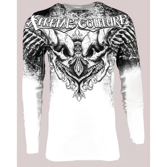 Футболка з довгим рукавом Xtreme Couture від Affliction Men Long Sleeve Thermal Shirt Legendary Biker White, 3XL
