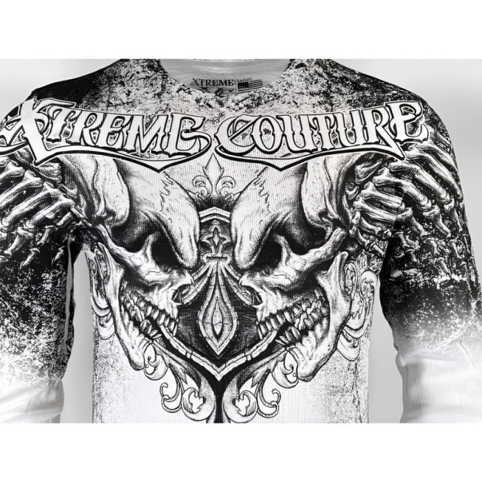 Футболка з довгим рукавом Xtreme Couture від Affliction Men Long Sleeve Thermal Shirt Legendary Biker White, 3XL