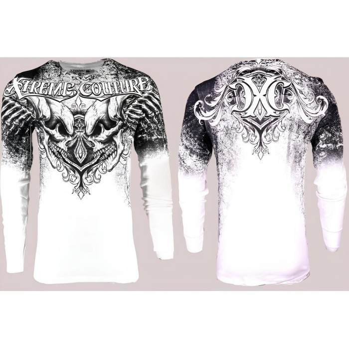 Футболка з довгим рукавом Xtreme Couture від Affliction Men Long Sleeve Thermal Shirt Legendary Biker White, 3XL