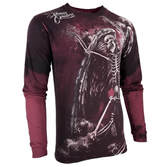 Футболка з довгим рукавом Xtreme Couture від Affliction Men Long Sleeve Thermal Shirt Relinquish Skull Wings, 3XL