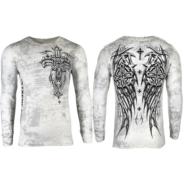 Футболка з довгим рукавом Xtreme Couture від Affliction Men Long Sleeve Thermal Shirt Darker Side Biker, 3XL