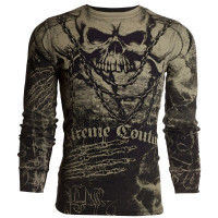 Футболка з довгим рукавом Xtreme Couture від Affliction Men Long Sleeve Thermal Shirt Killer Crewneck Skull Tattoo, 3XL