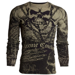 Футболка з довгим рукавом Xtreme Couture від Affliction Men Long Sleeve Thermal Shirt Killer Crewneck Skull Tattoo, 3XL