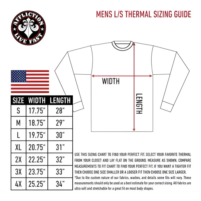 Футболка з довгим рукавом Xtreme Couture від Affliction Men Long Sleeve Thermal Shirt Killer Crewneck Skull Tattoo, 3XL