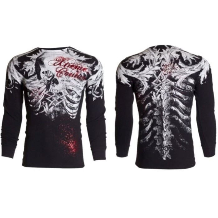 Футболка з довгим рукавом Xtreme Couture від Affliction Men Long Sleeve Thermal Shirt Persimmon Biker, 2XL
