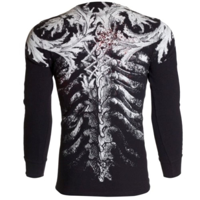 Футболка з довгим рукавом Xtreme Couture від Affliction Men Long Sleeve Thermal Shirt Persimmon Biker, 2XL