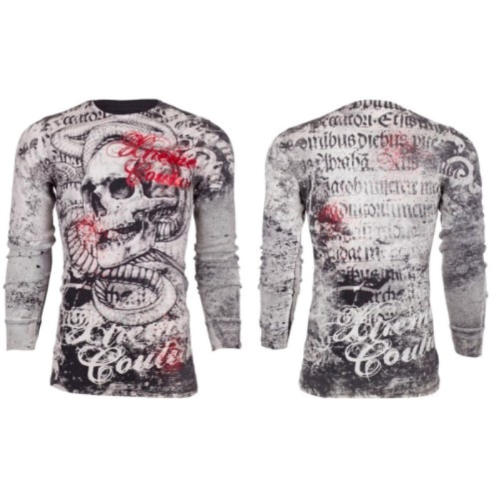 Футболка з довгим рукавом Xtreme Couture від Affliction Men Long Sleeve Thermal Shirt Toothache Biker Black, 3XL