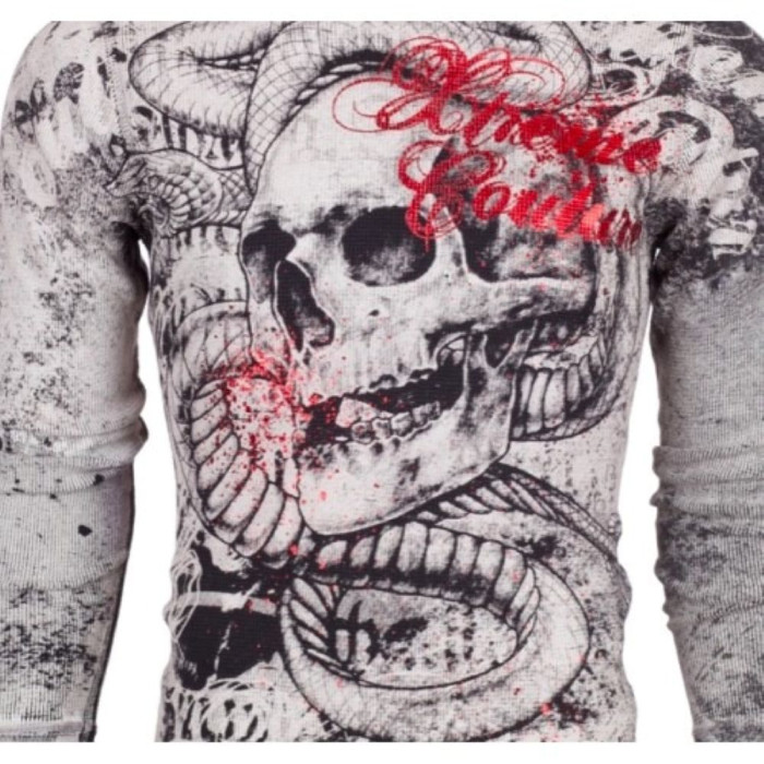 Футболка з довгим рукавом Xtreme Couture від Affliction Men Long Sleeve Thermal Shirt Toothache Biker Black, 3XL