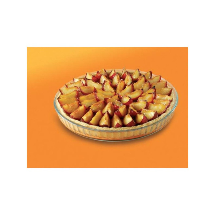 Кругла хвиляста форма для запікання Pyrex Classic Glass з низьким бортиком 813B000, 27 см