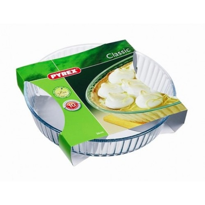 Кругла хвиляста форма для запікання Pyrex Classic Glass з високим бортиком 818B000, 26 см