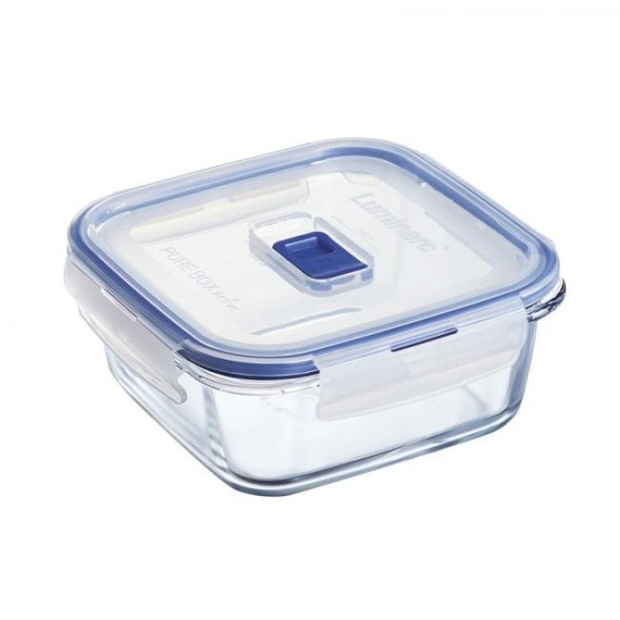 Набір квадратних контейнерів Luminarc Pure Box Active з кришкою H7685 (G1603, G8598), 380 мл, 760 мл, 1220 мл