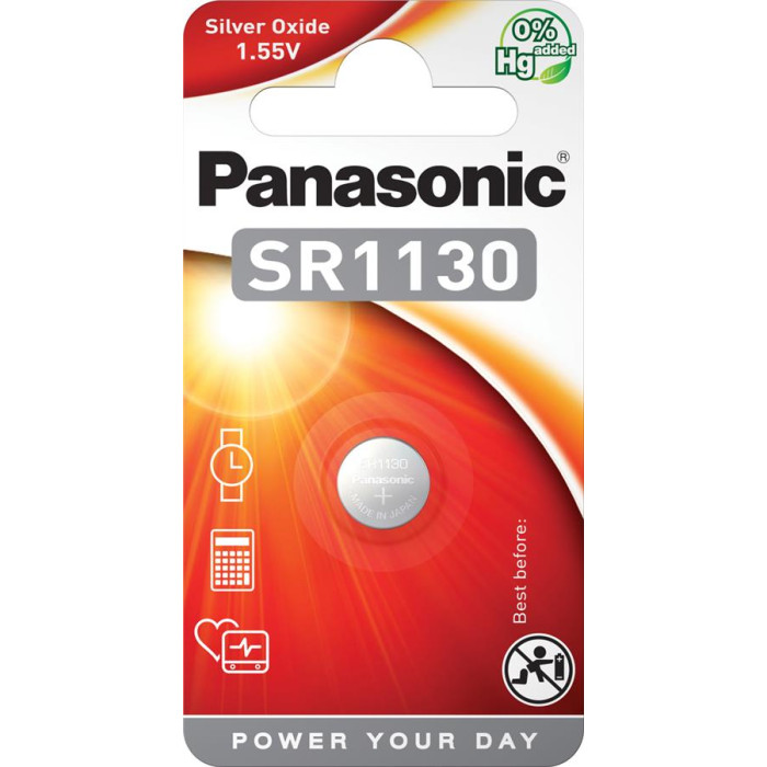 Батарейка Panasonic SR-1130EL/1B срібло-цинкова SR1130(390, V390, D390, SB-AU, SR54) блістер, 1 шт.