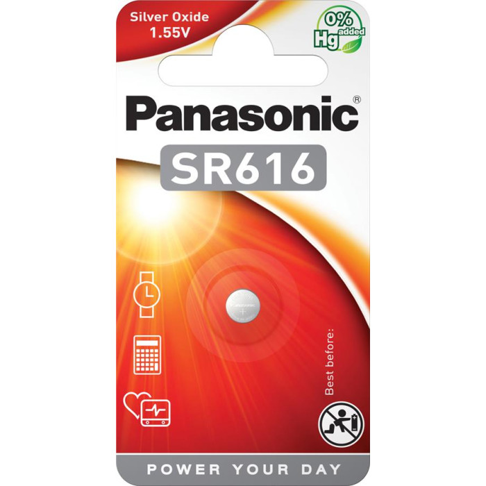 Батарейка Panasonic SR-616EL/1B срібло-цинкова SR616(321, V321, D321) блістер, 1 шт.
