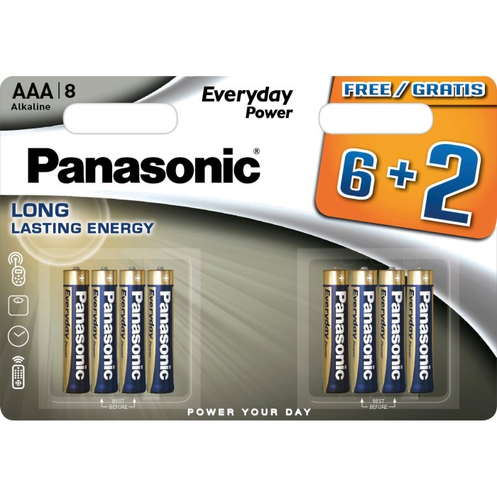 Батарейка Panasonic LR03REE/8B2F Everyday Power лужна AAA блістер, 8 шт.