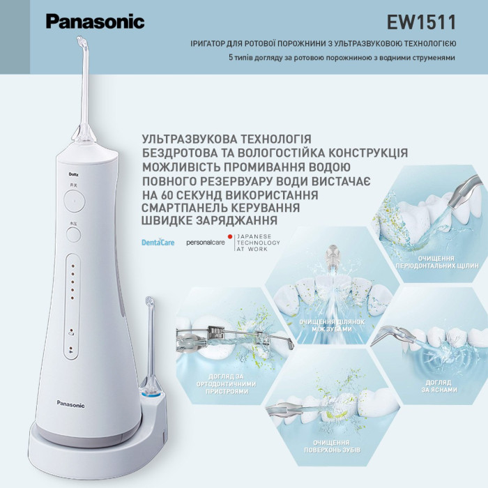 Іригатор Panasonic EW1511W520 з 2 насадками