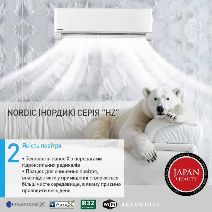 Кондиціонер Panasonic Nordic Deluxe CS-HZ35XKE/CU-HZ35XKE