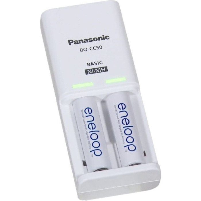 Зарядний пристрій Panasonic K-KJ50MCD20E Compact Charger+ Акумулятор Eneloop NI-MH AA 2000 мАг, 2 шт.