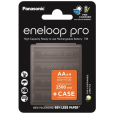 Акумулятор Panasonic BK-3HCDEC4CP Eneloop NI-MH Pro AA 2500 мАг 4 шт, з кейсом для зберігання