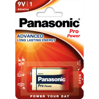 Батарейка Panasonic 6LR61XEG/1BP Pro Power щелочная 6LR61(6LF22, MN1604, MX1604, Крона) блистер, 1 шт.