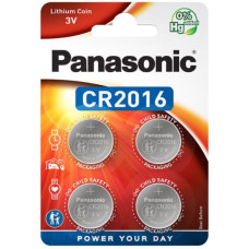 Батарейка Panasonic CR-2016EL/4B літієва CR2016 блістер, 4 шт.