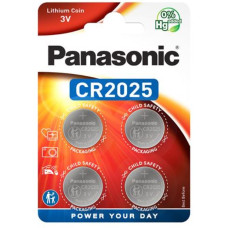 Батарейка Panasonic CR-2025EL/4B літієва CR2025 блістер, 4 шт.