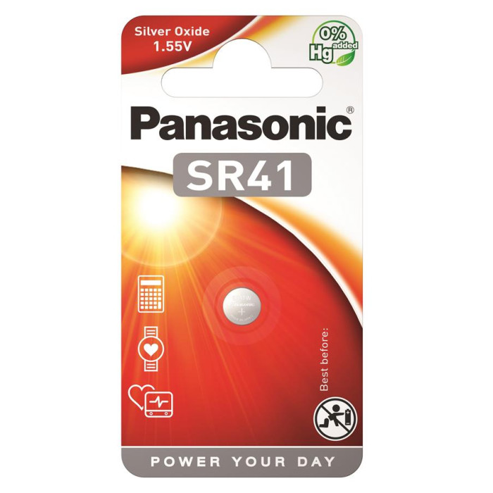Батарейка Panasonic SR-41EL/1B срібло-цинкова SR41(392, V392, D392) блістер, 1 шт.