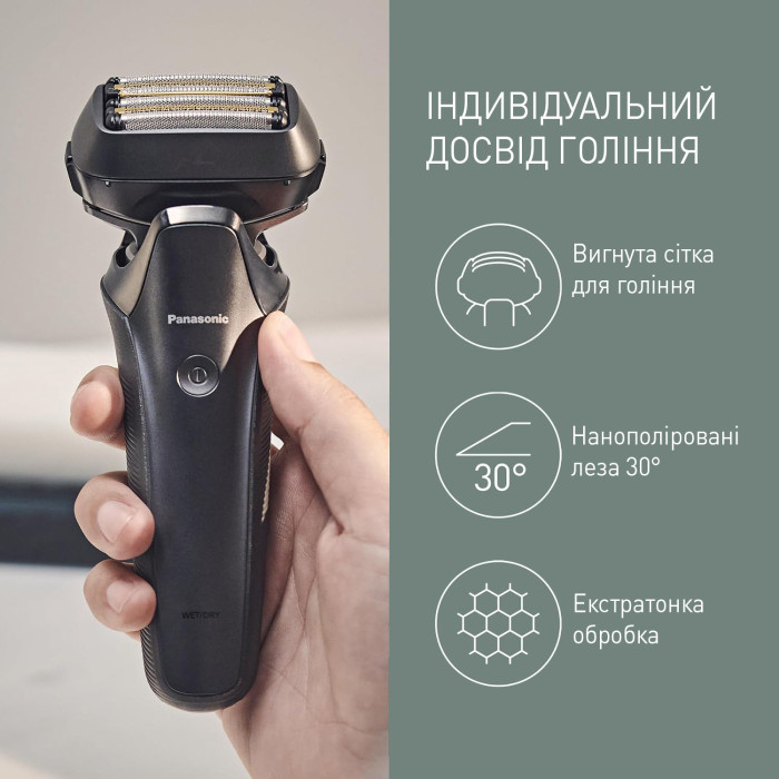 Електробритва Panasonic ES-LS6A-K820-AS в комплекті з додатковою змінною сіткою для електробритв Panasonic WES9600Y1361