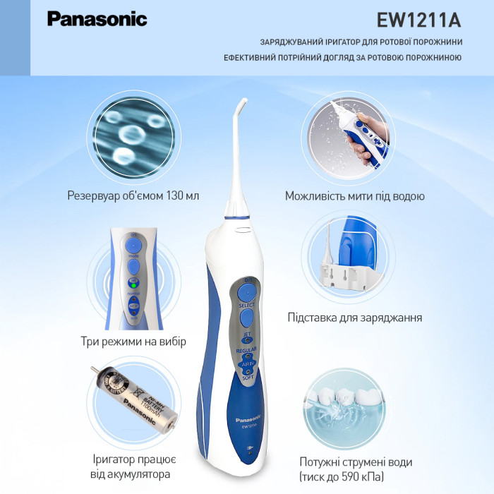 Ірригатор Panasonic EW1211A321-AS з 4 насадками