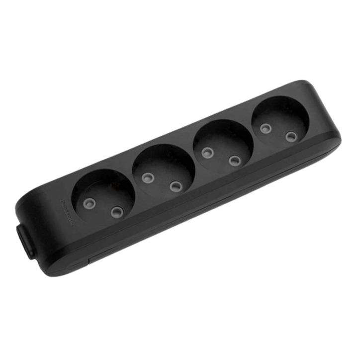 Колодка Panasonic X-tendia на 4 гнізда із захисними шторками чорна (WLTB02402BL-UA1)