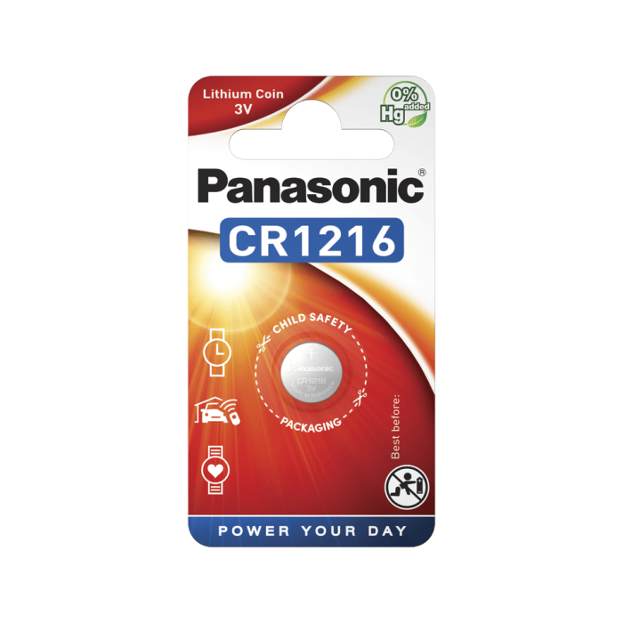 Батарейка Panasonic CR-1216EL/1B літієва CR1216 блістер, 1 шт.