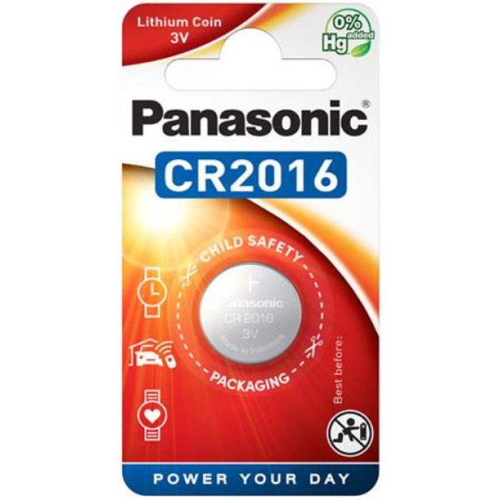 Батарейка Panasonic CR-2016EL/1B літієва CR2016 блістер, 1 шт.