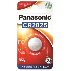 Батарейка Panasonic CR-2025EL/1B літієва CR2025 блістер, 1 шт.