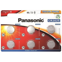 Батарейка Panasonic CR-2025EL/6B літієва CR2025 блістер, 6 шт.
