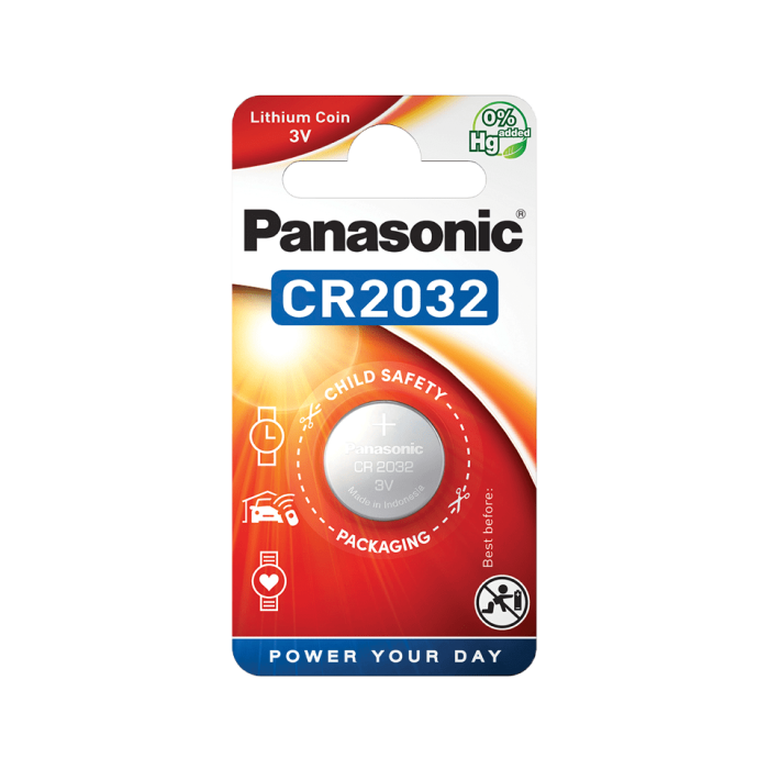 Батарейка Panasonic CR-2032EL/1B літієва CR2032 блістер, 1 шт.