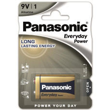 Батарейка Panasonic 6LR61REE/1B EVERYDAY POWER лужна 6LR61(6LF22, MN1604, MX1604, Крона) блістер, 1 шт.