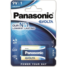 Батарейка Panasonic 6LR61EGE/1BP EVOLTA лужна 6LR61(6LF22, MN1604, MX1604, Крона) блістер, 1 шт.