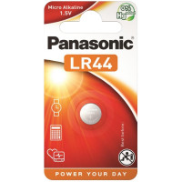 Батарейка Panasonic LR-44EL/1B лужна LR44 (A76, AG13, G13A, PX76, GP76A, RW82) блістер, 1 шт.