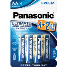 Батарейка Panasonic LR6EGE/6B2F EVOLTA лужна AA блістер, 6 шт.