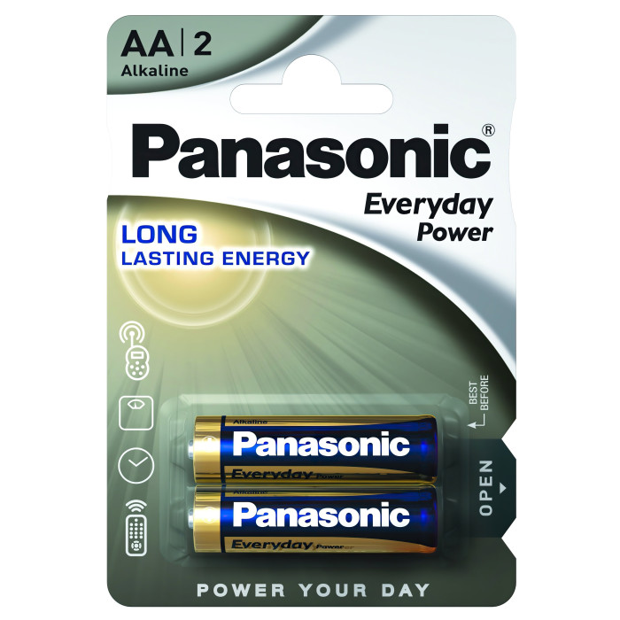 Батарейка Panasonic LR6REE/2BR EVERYDAY POWER лужна AA блістер, 2 шт.