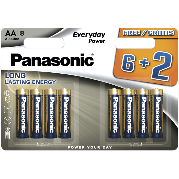 Батарейка Panasonic LR6REE/8B2F Everyday Power лужна AA блістер, 8 шт.