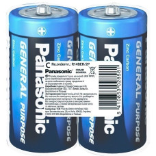 Батарейка Panasonic R14BER/2P GENERAL PURPOSE вугільно-цинкова C(R14) плівка, 2 шт.