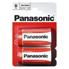 Батарейка Panasonic R20REL/2BPR RED ZINC вугільно-цинкова D(R20) блістер, 2 шт.