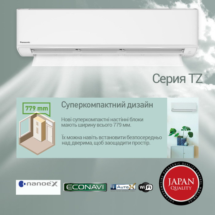Кондиціонер Panasonic Super Compact Inverter CS-TZ25ZKEW/CU-TZ25ZKE